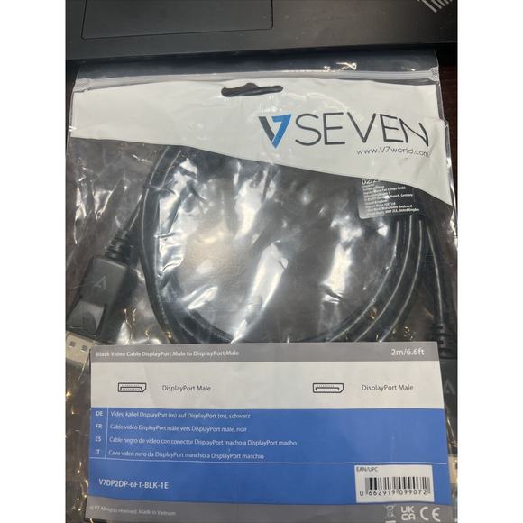 V7 Seven Video Display Port Male‎ Adapter Cable Cord Black - Picture 1 of 2